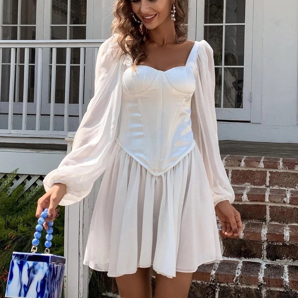 MISSORD white corset dress - Picture 2 of 4